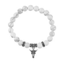 Браслет Череп быка (сила, мужество, защита), Кахолонг BSP-16-2076