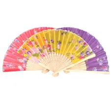 Веер Цветы, светлое дерево, 21x38см, цвет в ассорт. VR022-03MIX