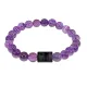 Браслет Дева (Шунгит) с нат.камнем Аметист 8мм BSZ06-18