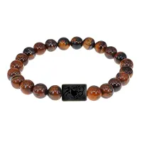 Браслет Стрелец (Шунгит) с нат.камнем Тигровый глаз 8мм BSZ06-21