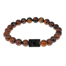Браслет Стрелец (Шунгит) с нат.камнем Тигровый глаз 8мм BSZ06-21