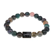 Браслет Овен (Шунгит) с нат.камнем Яшма 8мм BSZE06-01