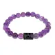 Браслет Близнецы (Шунгит) с нат.камнем Аметист 8мм BSZE06-03
