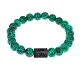 Браслет Весы (Шунгит) с синт.камнем Малахит 8мм BSZE06-07