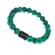 Браслет Весы (Шунгит) с синт.камнем Малахит 8мм BSZE06-07