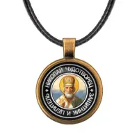 Кулон со шнурком Святой Николай Чудотворец ALKF0093