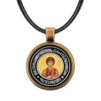 Кулон со шнурком Святой великомученик и целитель Пантелеимон ALKF0096