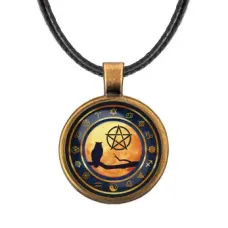 Кулон со шнурком Сова и пентаграмма ALKF0184