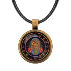 Кулон со шнурком Глаз, гроб, розы ALKF0190