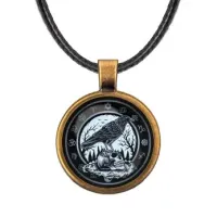 Кулон со шнурком Ворон на черепе ALKF0209