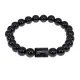 Браслет Козерог (Шунгит) с нат.камнем Чёрный агат 8мм BSZE06-22