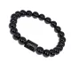 Браслет Козерог (Шунгит) с нат.камнем Чёрный агат 8мм BSZE06-22
