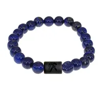 Браслет Водолей (Шунгит) с нат.камнем Лазурит 8мм BSZE06-23