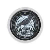 Акриловый магнит d.56мм Ворон на черепе MAF0209