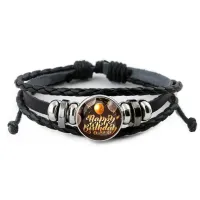 Кожаный браслет Happy Birthday BSK-0494