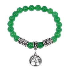 Рунический браслет - амулет Укрепление здоровья с нат.камнем Нефрит BSRA-104