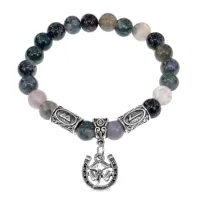 Рунический браслет - амулет Везение на любом пути с нат. камнем Яшма BSRA-107