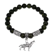 Рунический браслет-амулет Победа всегда и везде с нат.камнем Змеевик BSRA-110