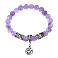 Рунический браслет - амулет Успехи в магии с нат.камнем Аметист BSRA-111