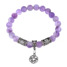 Рунический браслет - амулет Успехи в магии с нат.камнем Аметист BSRA-111