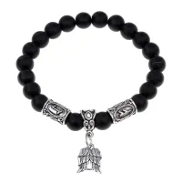 Рунический браслет - амулет Высший хранитель с синт.камнем Шунгит BSRA-113