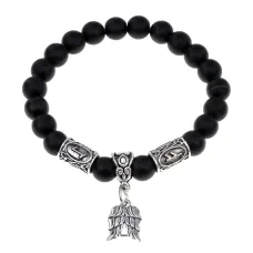 Рунический браслет - амулет Высший хранитель с синт.камнем Шунгит BSRA-113