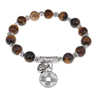 Браслет Монета, 8мм, Тигровый глаз BJBS-304-01