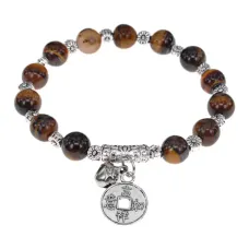 Браслет Монета, 8мм, Тигровый глаз BJBS-304-01