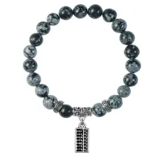 Браслет Счеты (богатство), Снежный обсидиан BSP-19-21