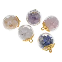 Кулон Шар с натуральным камнем в ассортименте BJK294