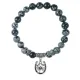 Браслет Подкова и клевер (счастье и удача), Снежный обсидиан BSP-19-P001