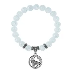 Браслет Волк (защита, сила, победа), Сахарный кварц BSP-20-07