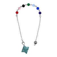 Маятник 7 Чакр Меркаба, 22см, бирюза BLK030-1