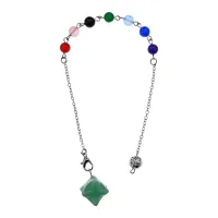 Маятник 7 Чакр Меркаба, 22см, нефрит BLK030-6