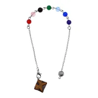 Маятник 7 Чакр Меркаба, 22см, тигровый глаз BLK030-7