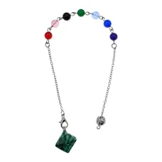 Маятник 7 Чакр Меркаба, 22 см, малахит BLK030-8