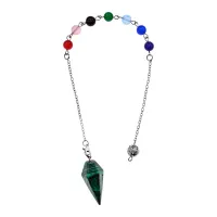 Маятник 7 Чакр Кристалл, 22см, малахит BLK031-8