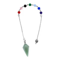 Маятник 7 Чакр Кристалл, 22см, нефрит BLK031-9