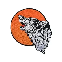 Нашивка Волк и луна, 8х7,5см NS047