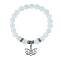 Браслет Лотос и Ом (гармония и развитие), Сахарный кварц BSP-20-30