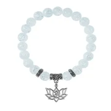 Браслет Лотос и Ом (гармония и развитие), Сахарный кварц BSP-20-30