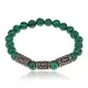 Рунический браслет - амулет Исполнение желаемого с синт.камнем Малахит BSRA-007
