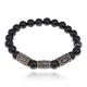 Рунический браслет - амулет Крупный выигрыш с нат.камнем Черный агат BSRA-010