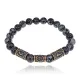 Рунический браслет - амулет Благосклонность судьбы с нат.камнем Обсидиан BSRA-012