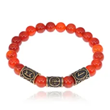 Рунический браслет - амулет Любовные успехи с нат.камнем Сердолик BSRA-013