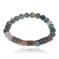 Рунический браслет - амулет Быстрый карьерный рост с нат.камнем Яшма BSRA-021