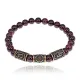 Рунический браслет - амулет Путь к власти с нат. камнем Гранат BSRA-028