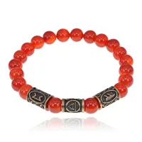 Рунический браслет - амулет Дар предвидения с нат.камнем Сердолик BSRA-032