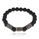 Рунический браслет - амулет Удача в оккультных знаниях с синт.камнем Шунгит BSRA-039