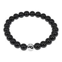 Браслет Инь Ян, 8мм, черный агат BJBS-305-2